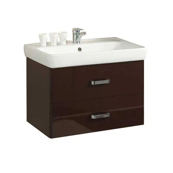 Фото Тумба под раковину акватон америна 80 тёмно-коричневая/тигода 1a137701am430