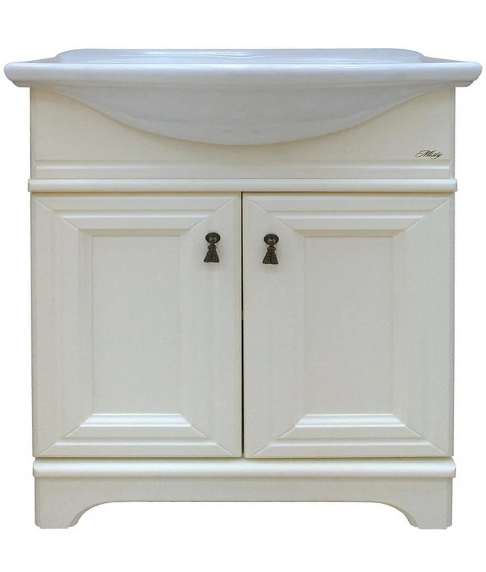 Изображение товара Тумба с умывальником Misty Лувр 75 слоновая кость напольная с раковиной