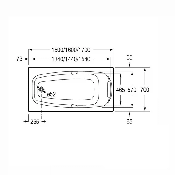 

ванна акриловая roca sureste 160х70 zru9302787