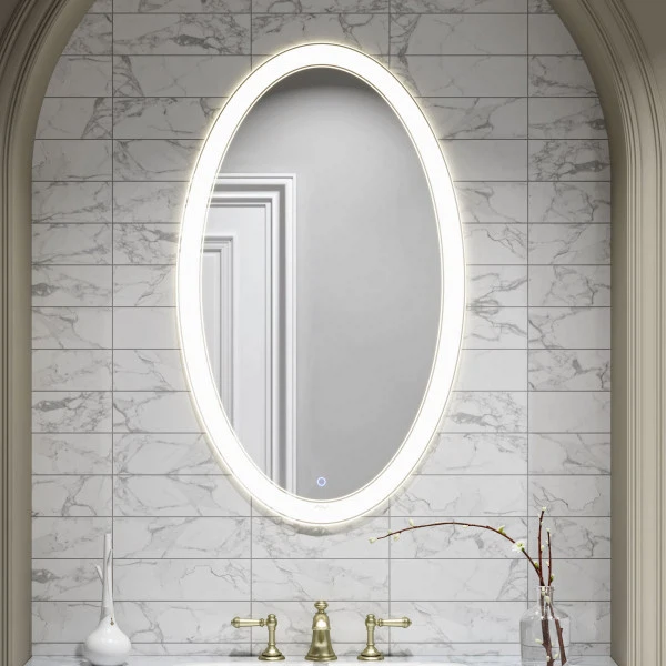 Фото Зеркало с подсветкой sonata led белый перламутр 550х1150