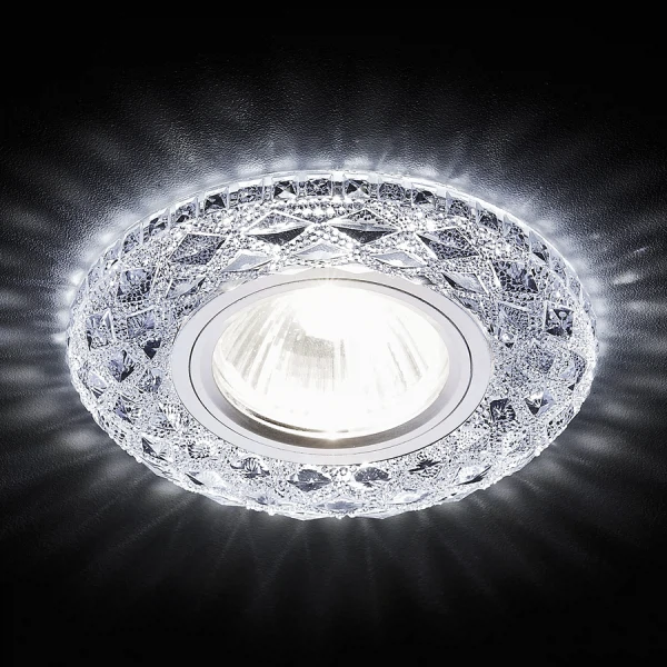 

светильник светодиодный s288 ch хром/прозрачный/mr16+3w(led white), Серебристый