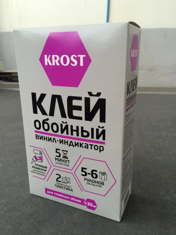 Клей для обоев krost виниловый индикатор