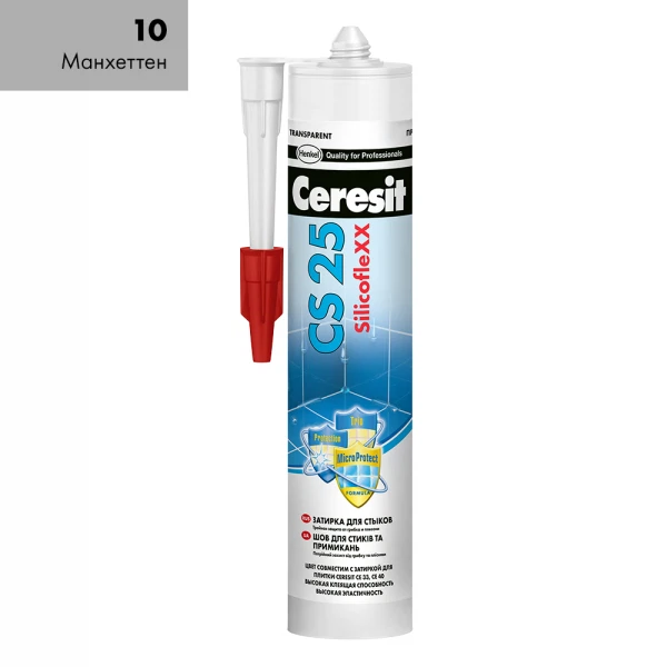 

затирка силиконовая ceresit cs 25, цвет манхэттен, 0,28 л