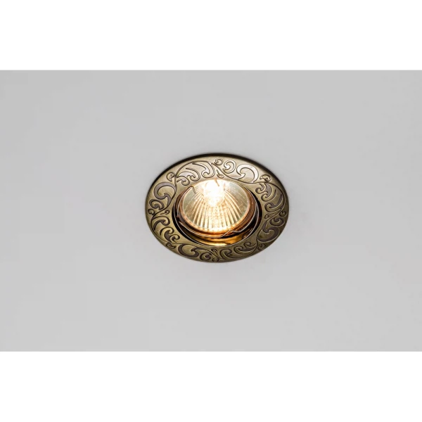 

точечный светильник maxlight cast 65 green antique brass, Золотистый