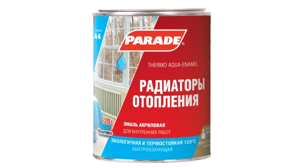 Эмаль parade a4 0,9л белая п/матовая, термо