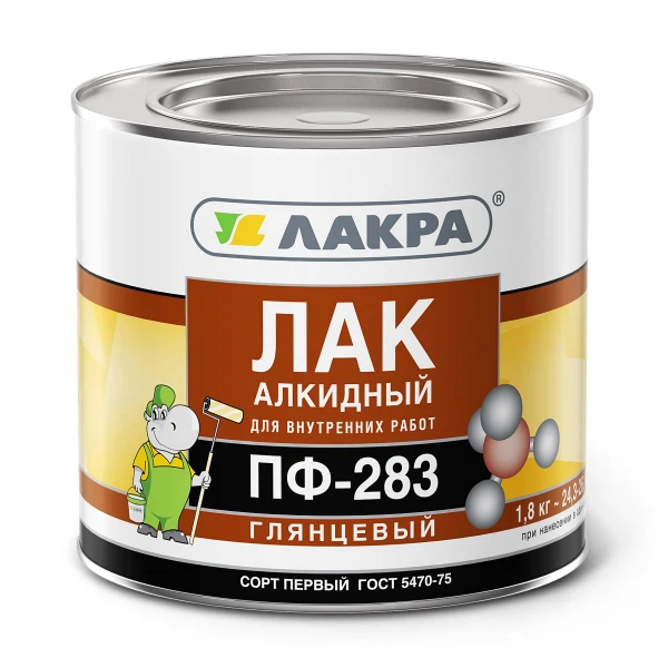 Лак пф-283 лакра глянцевый 1,8кг, цвет бесцветный
