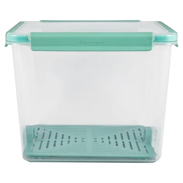 Фото Емкость для продуктов 5,2л plastteam copenhagen с решеткой для слива квадратная pt1539