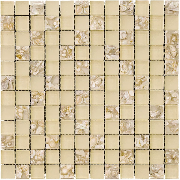 

мозаика из стекла natural kds-03 многоцветная 29.8x29.8, Бежевая