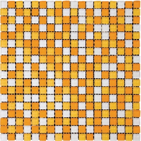 

мозаика из стекла natural km-008 многоцветная 29.8x29.8, Оранжевый