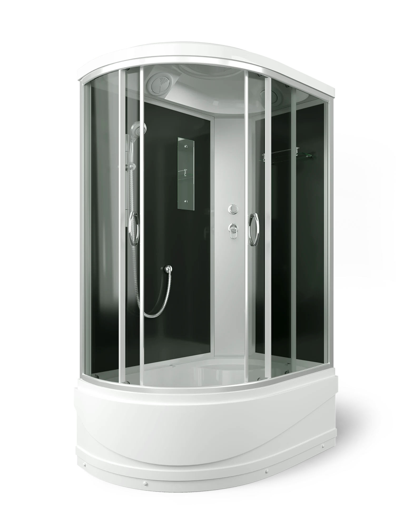 Изображение товара Душевая кабина Erlit Comfort 80x120 см с раздвижными дверями и верхним душем
