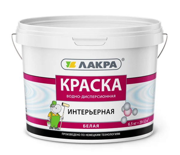 

краска лакра интерьерная белая 6,5кг