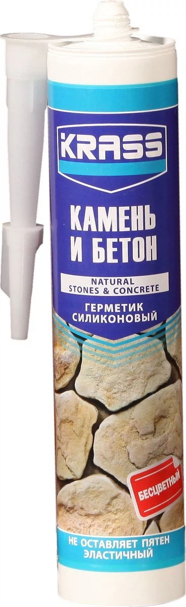 Изображение товара Герметик силиконовый бесцветный для бетона и камня 300мл Krass