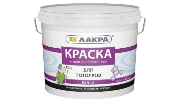 

краска лакра для потолка белая 6,5кг