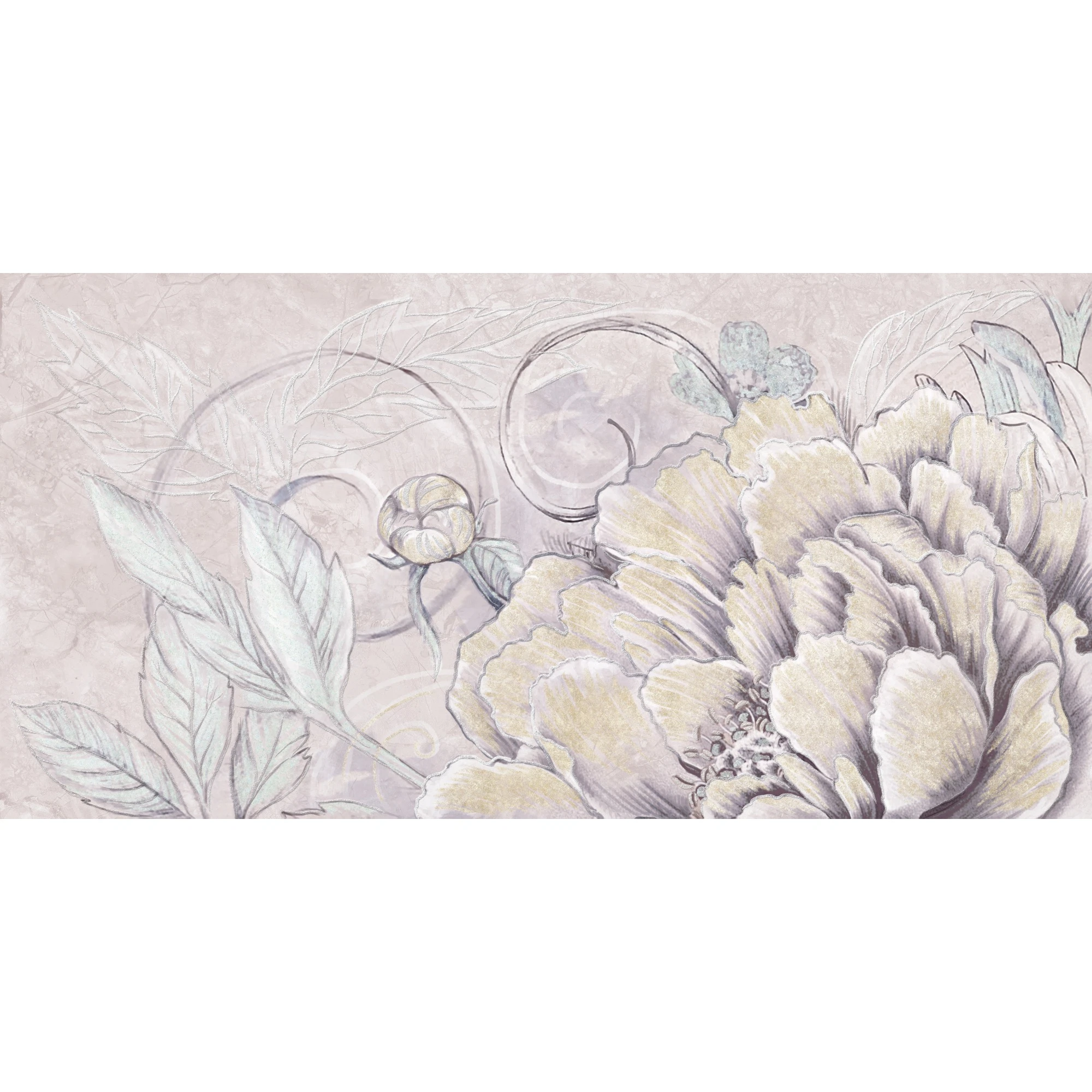 Изображение товара Панно DELICATO BOUQUET PERLA для интерьера 63х126 см