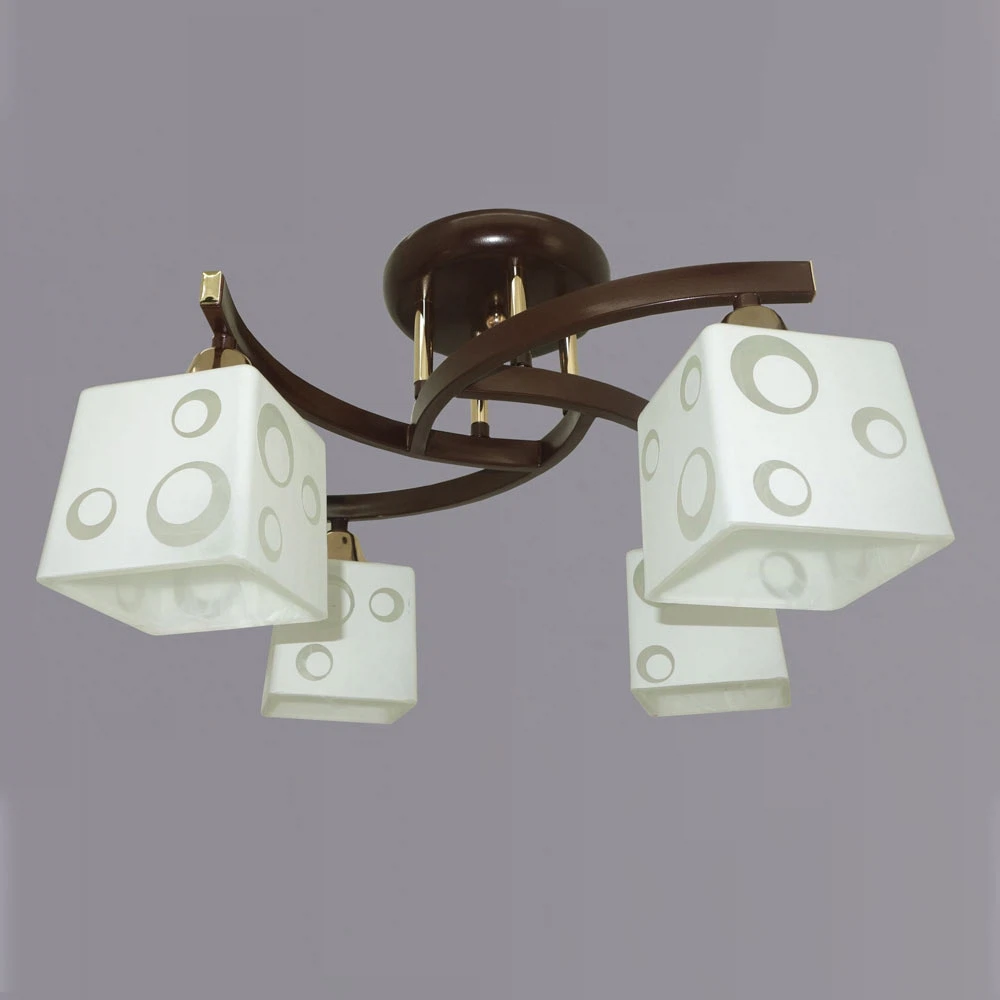 Изображение товара Люстра потолочная РОССвет РС20175 BRN+FG/4C Е27 4x60Вт