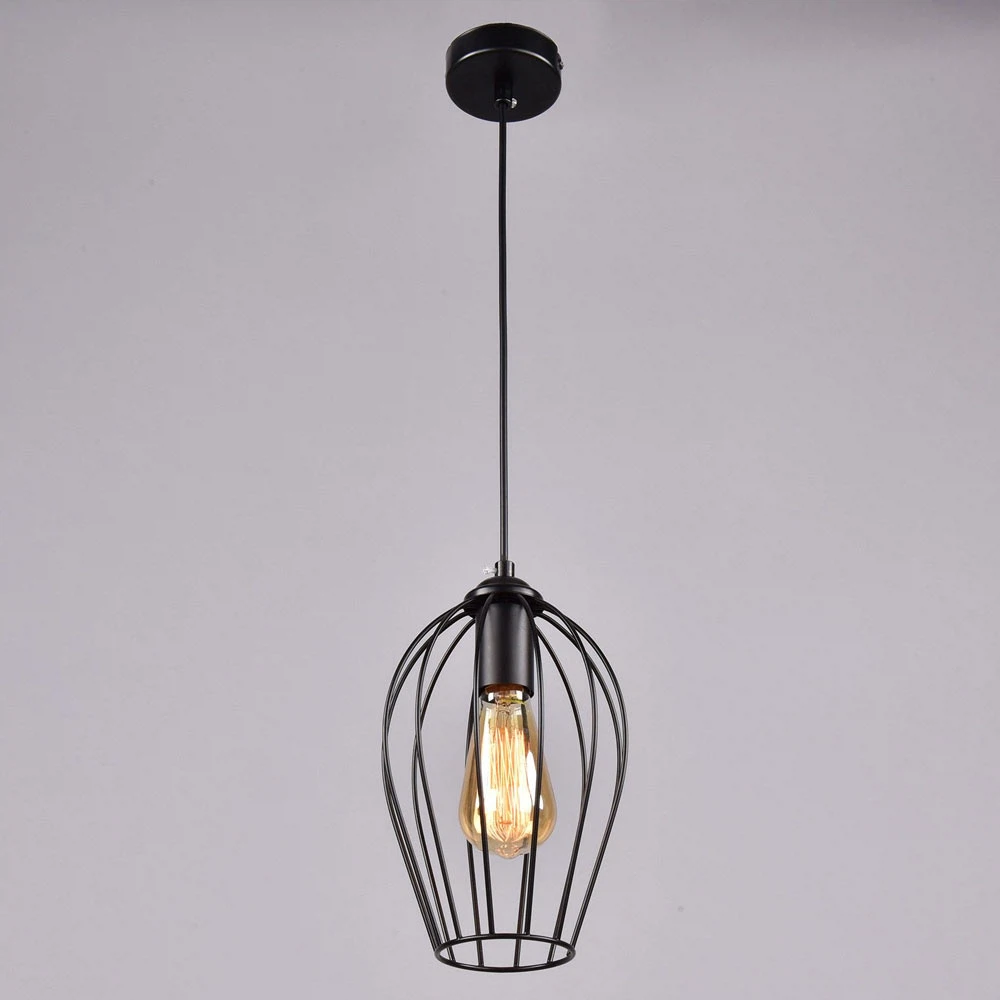 Изображение товара Подвесной светильник РОССвет Чарлстон с декоративным плафоном, черный цвет