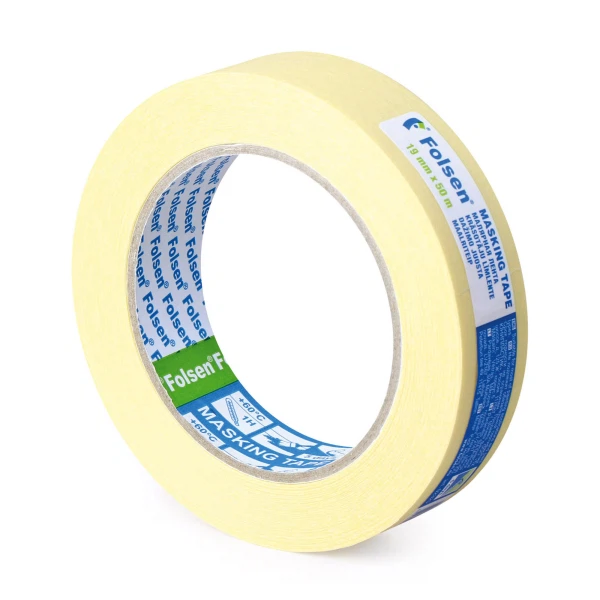 

лента малярная folsen, желтая, 60oc, 19мм х 50м 19х50