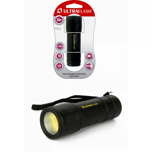 

фонарь ultraflash led16001 черный 13357