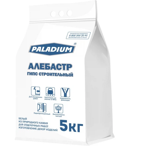 

гипс строительный белый alabaster paladium, 5 кг