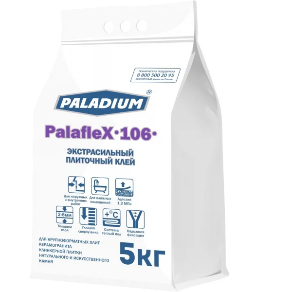 Клей для плитки экстрасильный paladium palaflex-106