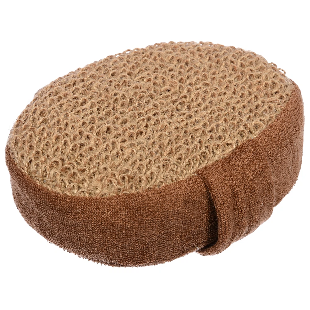 Изображение товара Мочалка из рами объемная овальная с хлопком 10x15x5 см