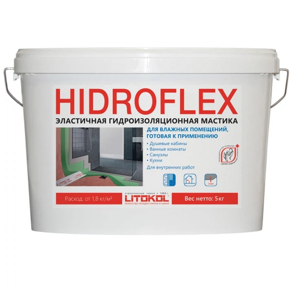 Гидроизоляция litokol hidroflex, 5 кг