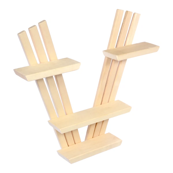 полка настенная, v-образная, трехъярусная 67*50*10 см, липа банные штучки