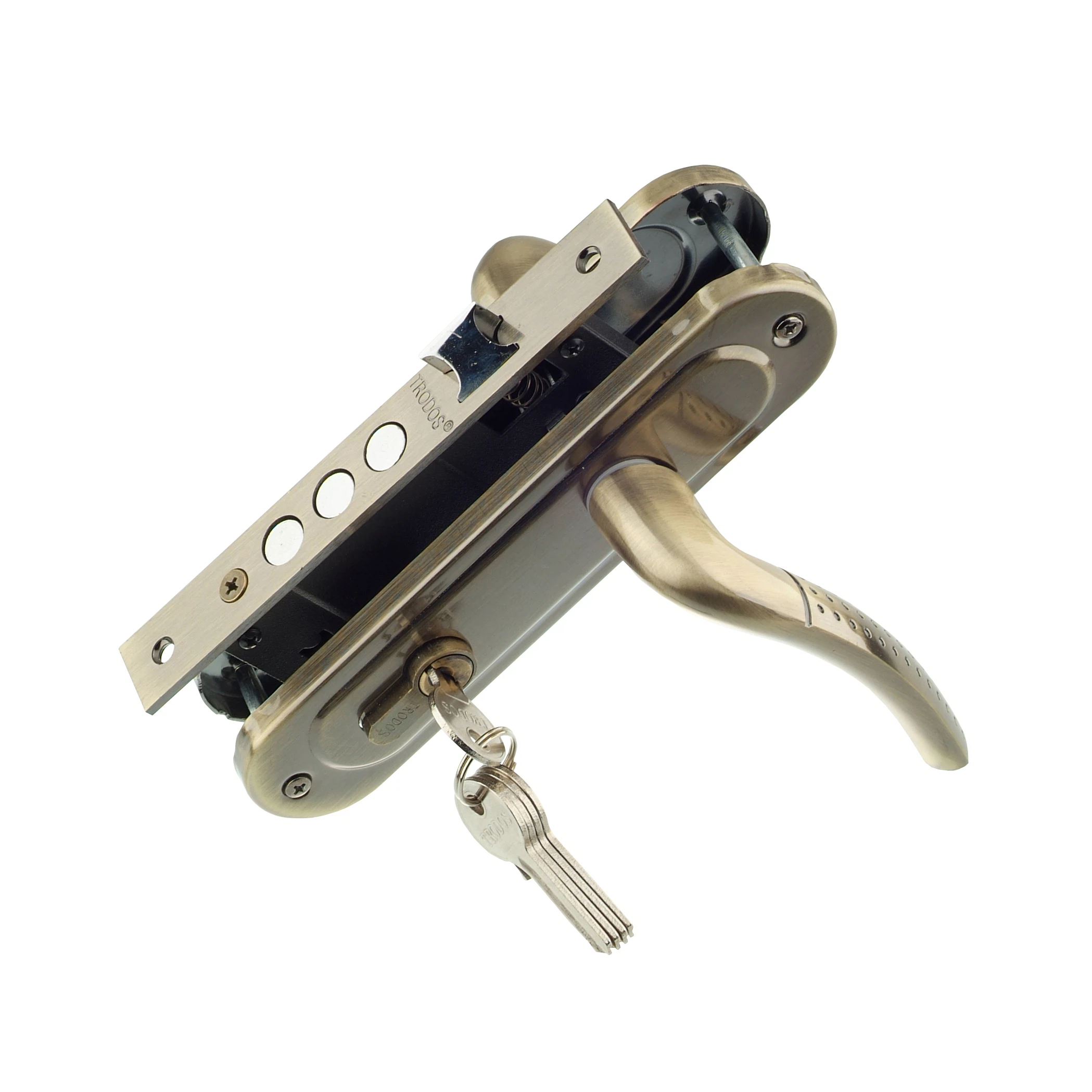 Изображение товара Замок врезной TRODOS 61/106 3RB AB (бронза)