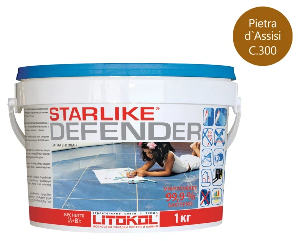 

затирка эпоксидная litokol starlike defender, цвет коричневый, 1 кг