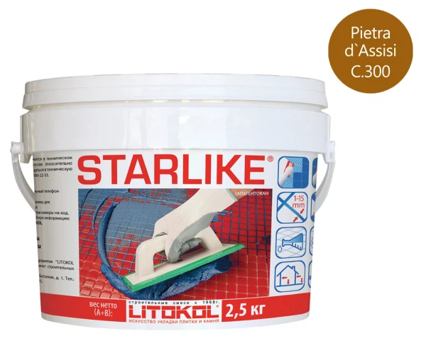

затирка эпоксидная litokol litochrom starlike, цвет коричневый, 2,5кг
