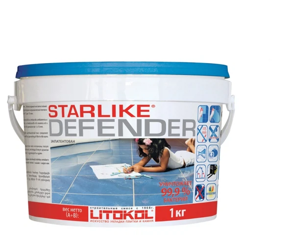 

затирка эпоксидная litokol starlike defender, цвет абсолютно белый, 1 кг