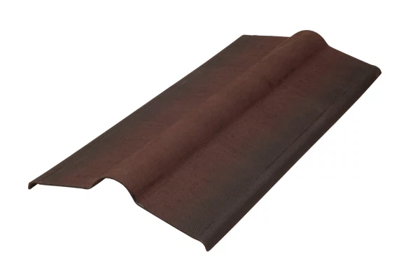 Конек черепицы ондулин 3d эффект, цвет коричневый, 1000 х 420 мм