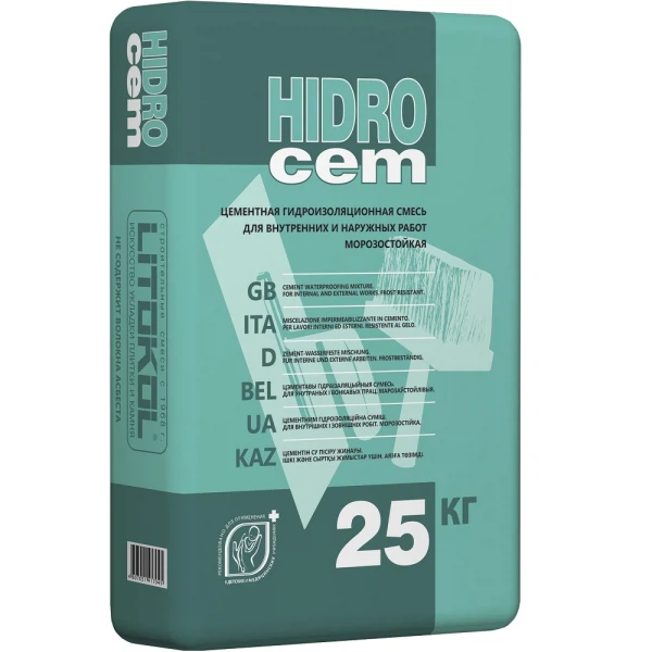 

цементная гидроизоляция litokol hidrocem 25 кг