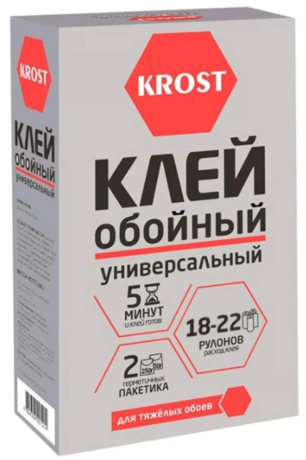 

клей для обоев krost универсальный 18-22 рулона 500г