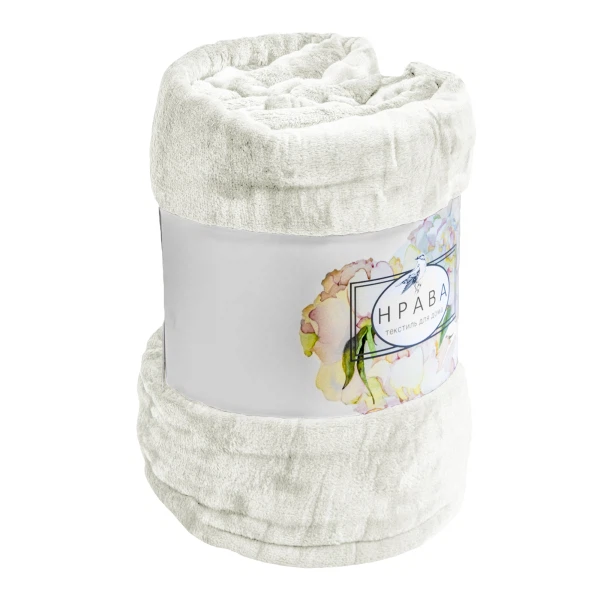 Плед велсофт 2000х2200 молочный 12а