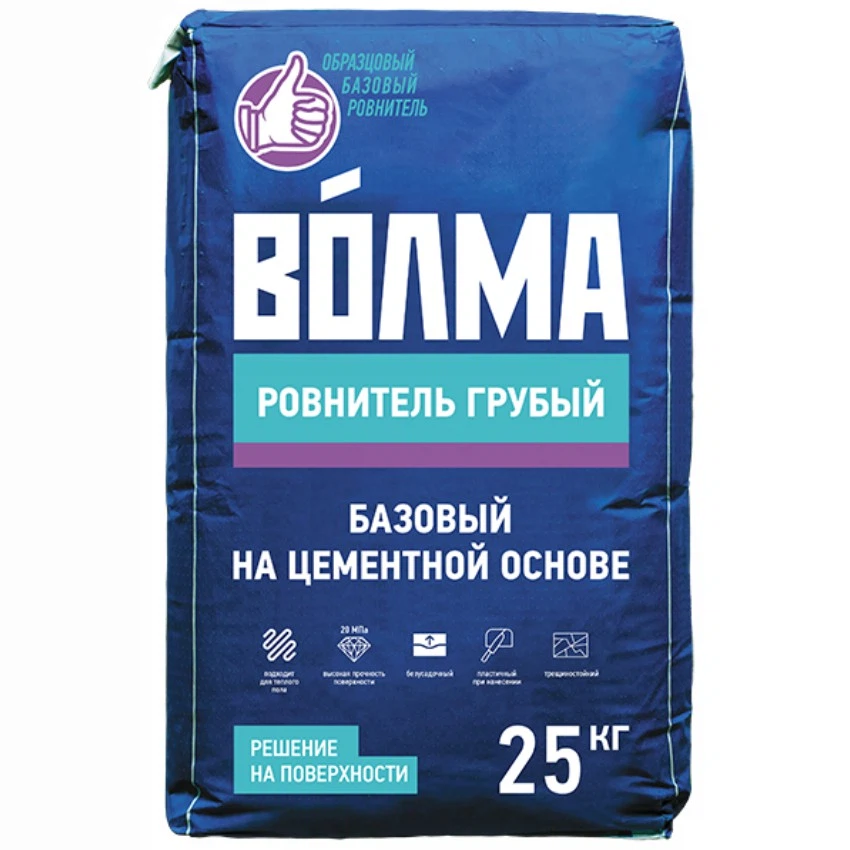 Изображение товара Ровнитель пола базовый Волма 25 кг цементный для выравнивания