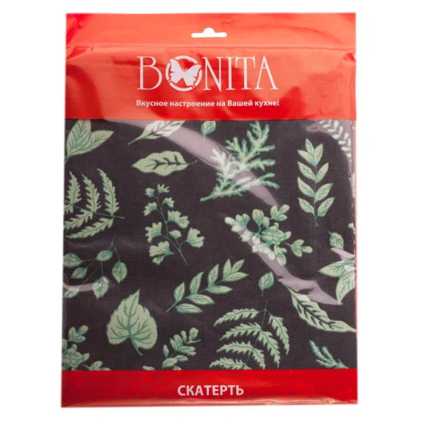 скатерть 120*145 bonita ботаника черная