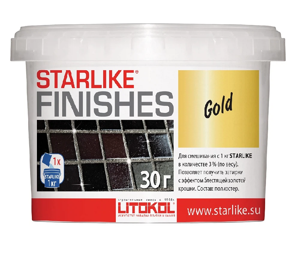 Изображение товара Добавка для затирок LITOKOL STARLIKE FINISHES GOLD 0,03 кг золотая