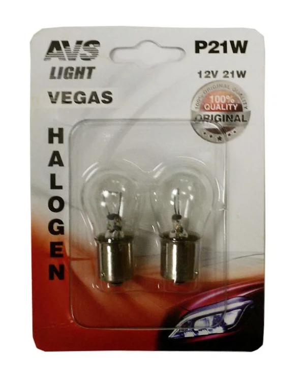 

лампа автомобильная avs vegas 12v. p21w 2шт (ba15s) a78475s