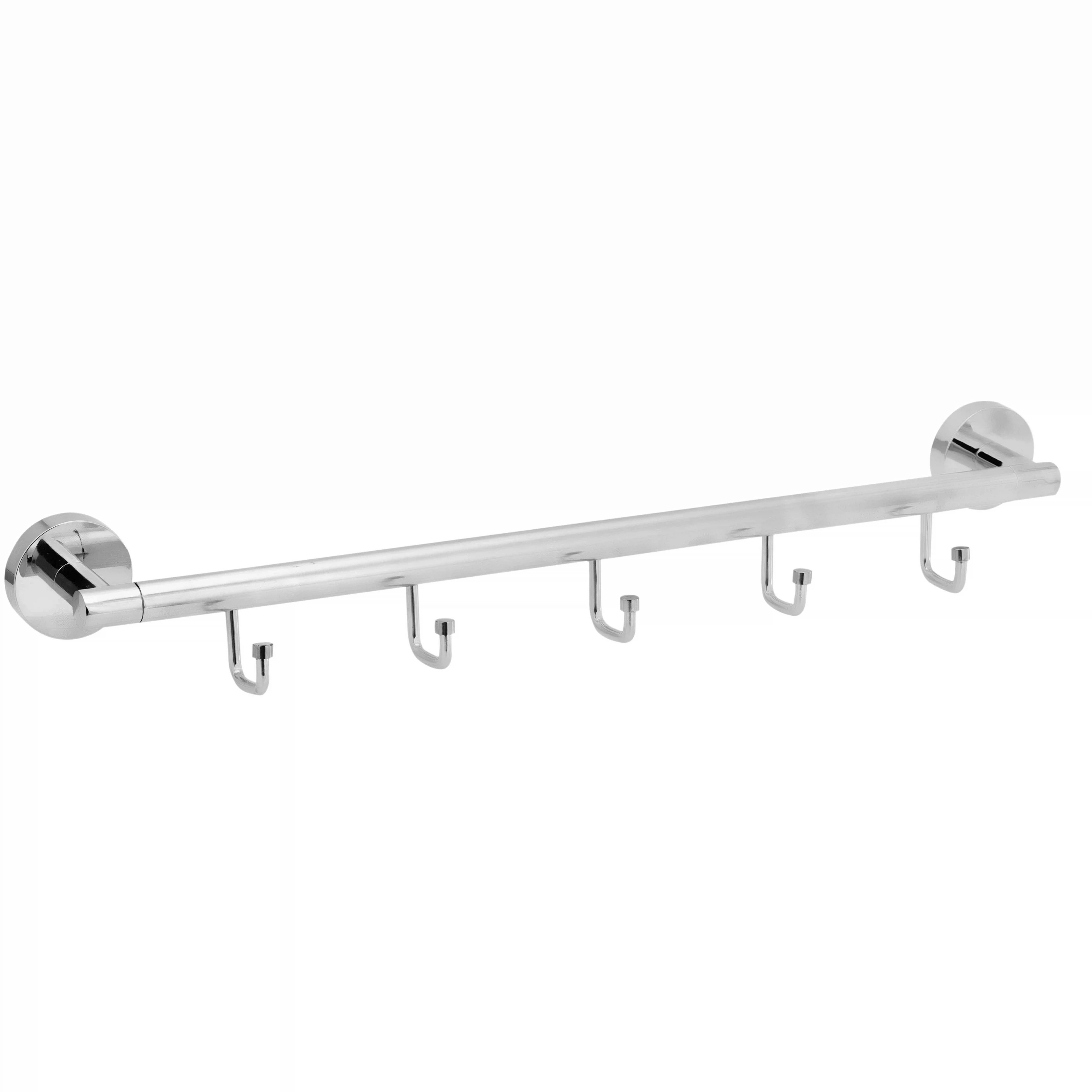 Изображение товара Полотенцедержатель 40 см с 5 крючками металлический классический Fora L049