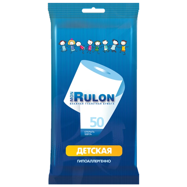 

бумага туалетная mon rulon влажная детская 50шт