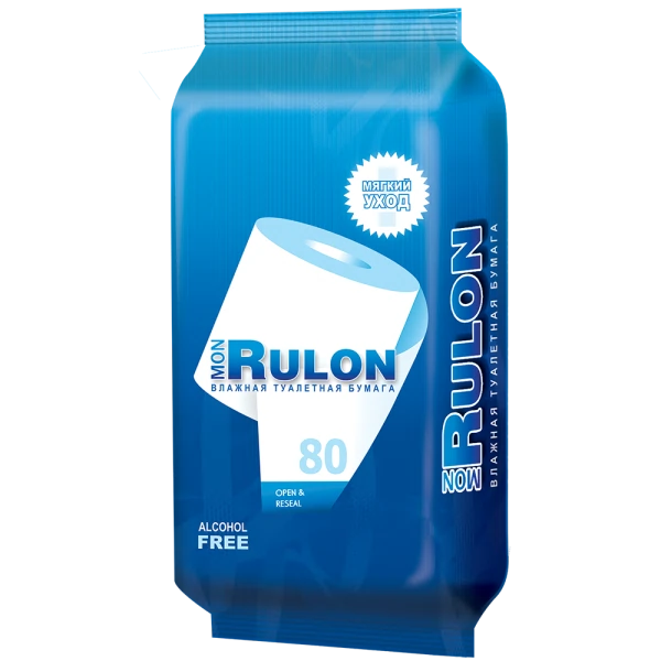 

бумага туалетная mon rulon влажная 80шт