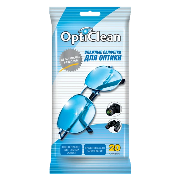 

салфетки влажные opti clean 20шт для оптики
