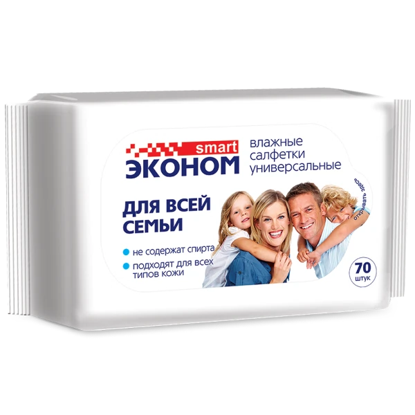 

салфетки влажные эконом smart 70шт для всей семьи