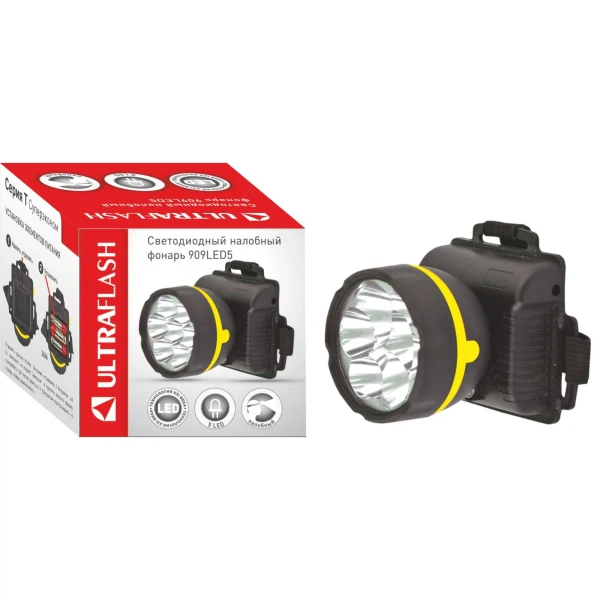 

фонарь ultraflash 909led5 налобный