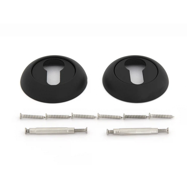 Накладка под цилиндр фабрика замков круглая, цвет чёрный матовый