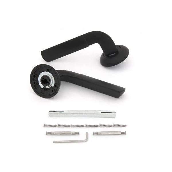 Фото Ручки дверные фабрика замков avvio, цвет чёрный матовый