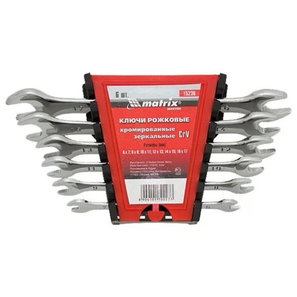 

набор ключей рожковых 6шт 6*17мм elliptical master matrix 15236