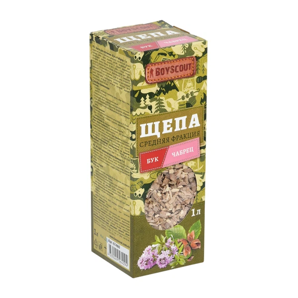 

щепа для копчения бук + чабрец, 1л boyscout