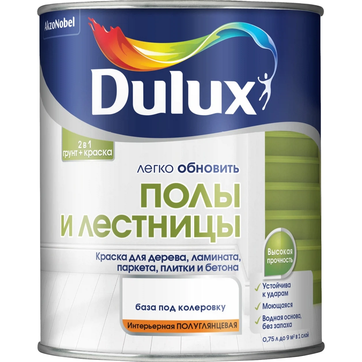 Изображение товара Краска Dulux Полы и Лестницы База BC прозрачная п/глянц 2л